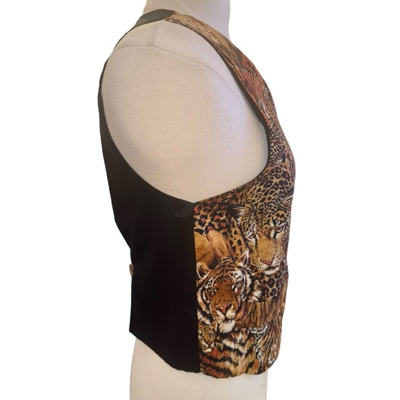 VTG 80s Tiger Animal Print Vest - Picture 4 of 5